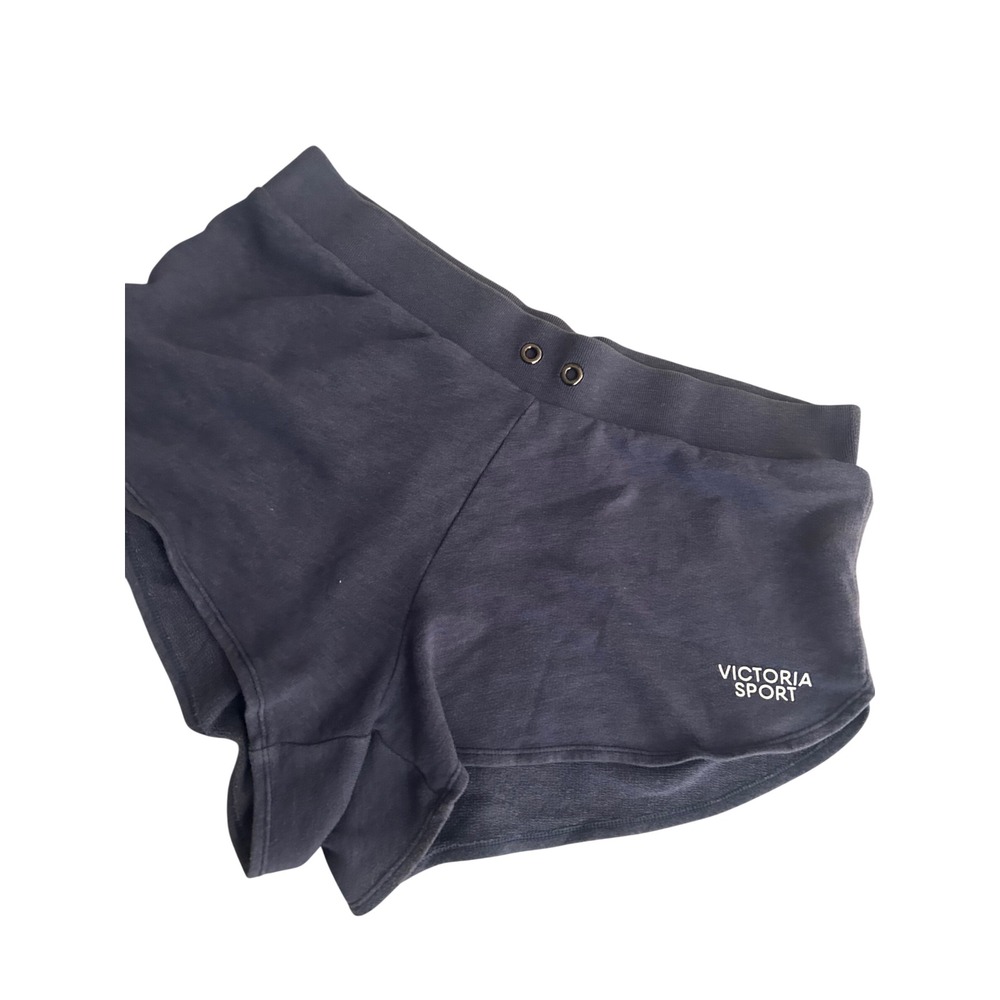 Victoria Sport Navy Blue Dolphin Athletic Shorts Women Medium French Terry Gym